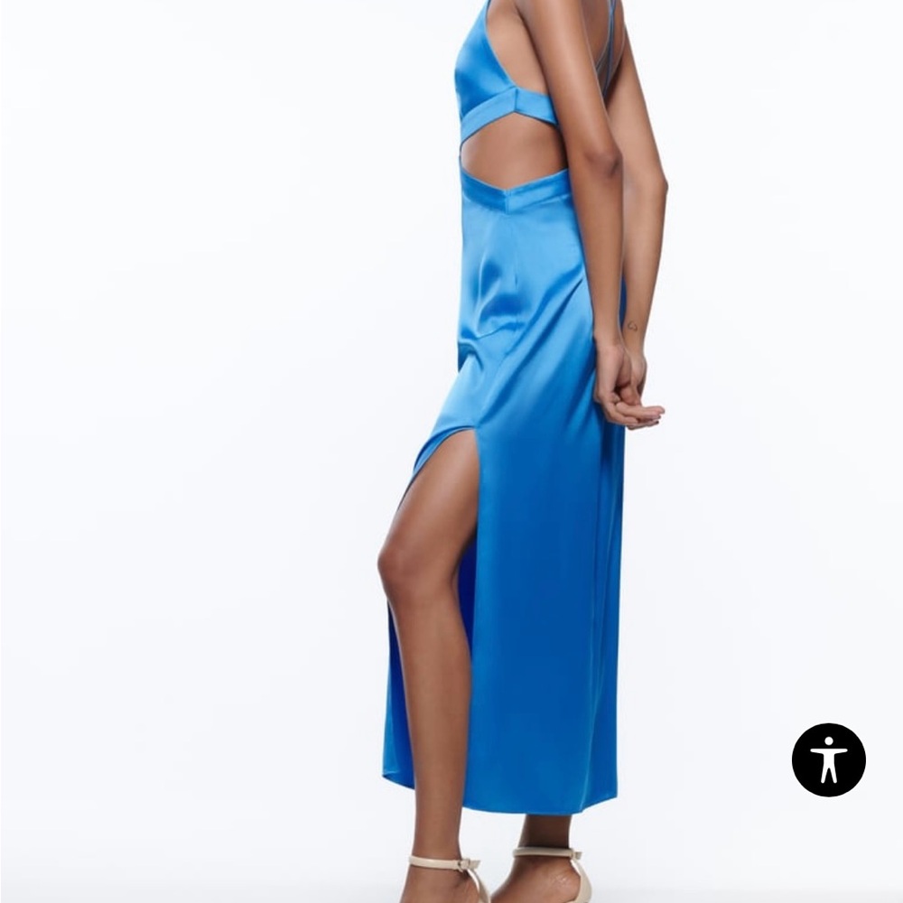 SATIN DRESS WITH CUT-OUT DETAIL - Picture 3 of 10